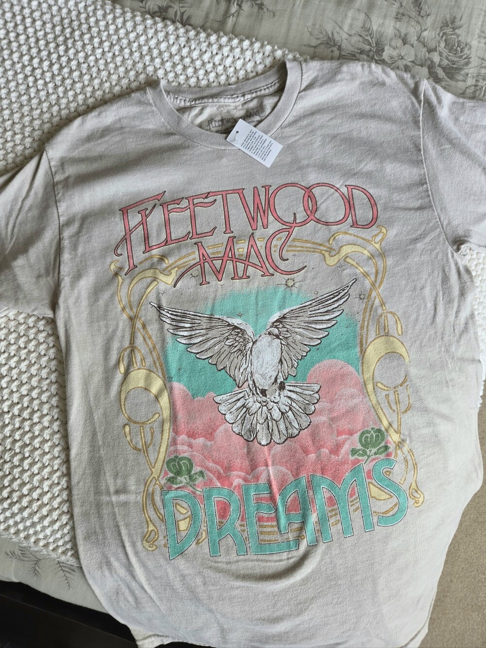 Fleetwood Mac Dream T Shirt, Pink Logo w/ Dove